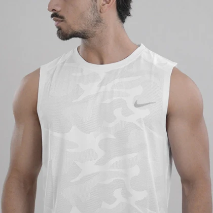 رکابی ورزشی مردانه نایک مدل Dri Fit-6920 چریکی سفید