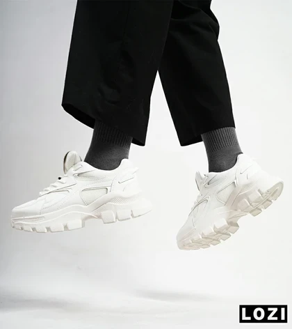 کفش کتانی مردانه سفید BERSHKA
