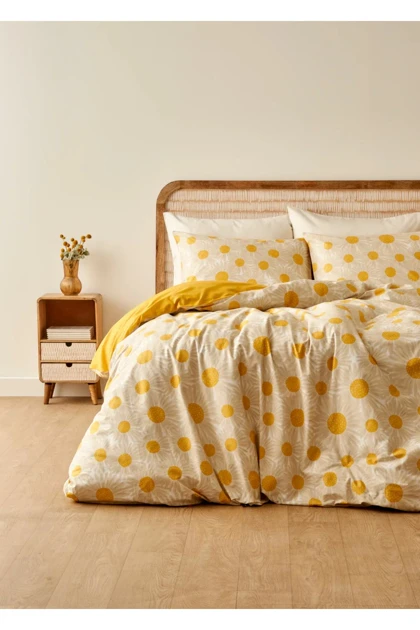 سرویس روتختی دو نفره Bella Maison مدل Daisy پنبه‌ای - زرد