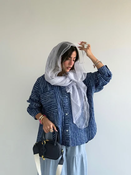 شومیز کریشه 2 جیب