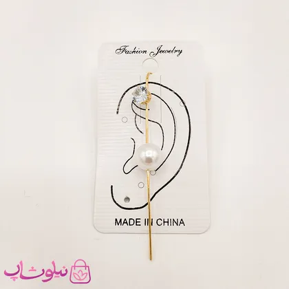 گوشواره زنانه کراس طرح نگین و مروارید