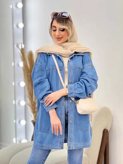 مانتو جین برش‌دار