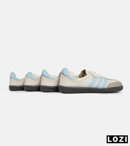 کفش کتانی مردانه و زنانه سامبا کرم آبی ADIDAS Samba مدل 7303