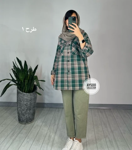 مانتو چهارخونه ترنج