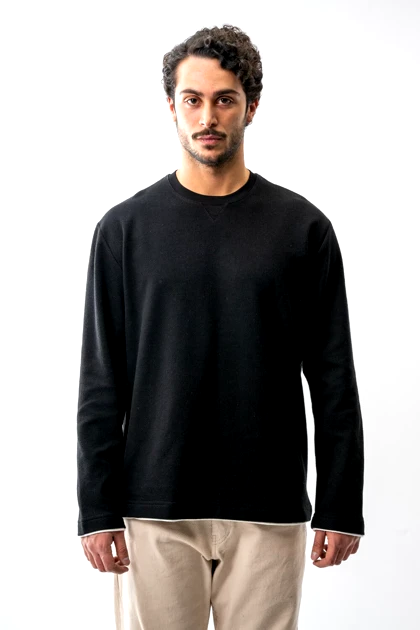 تیشرت آستین بلند یقه گرد مردانه