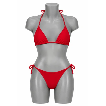 ست بیکینی زنانه سه تیکه مدل Tropical Rose-5C0349 قرمز
