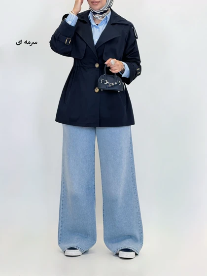 7195-بارانی آستردار سلین