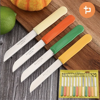 کارد اره ای 12 عددی دسته رنگی