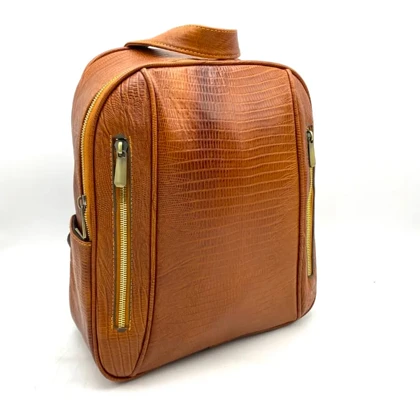 کوله چرم طبیعی روگو عسلی