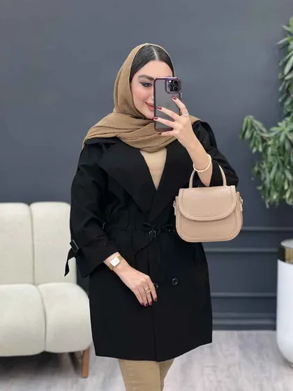 مانتو لینن چهاردکمه کاتیا