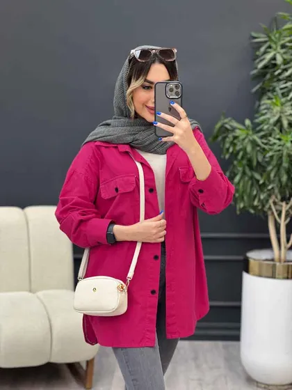 مانتو لینن سر جیب دکمه وینا