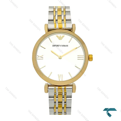 ساعت امپریو آرمانی زنانه دورنگ طلایی ایندکس خط Armani-7859-L