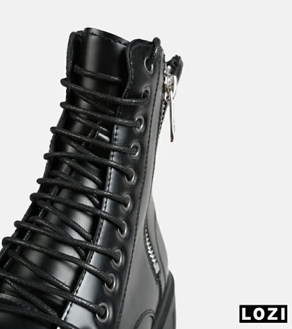 بوت مردانه چرمی مشکی ZARA مدل 7705