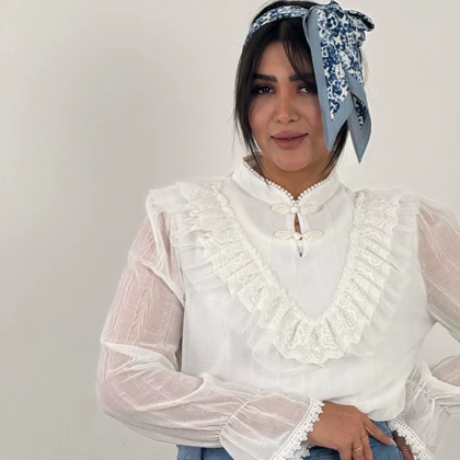 شومیز پروانه مرواریدی