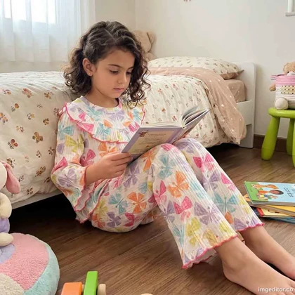 بلوز شلوار ریلی دخترانه