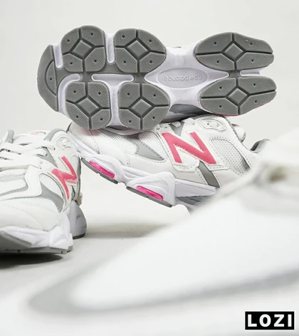 کفش کتانی زنانه طوسی سفید صورتی NEW BALANCE 9060