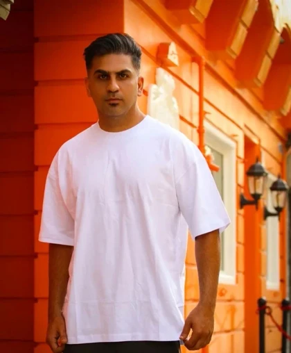 تیشرت مچینست لش بیسیک سفید نخ پنبه کد 86578