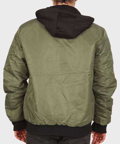 کاپشن مردانه سبز و ساده 7652