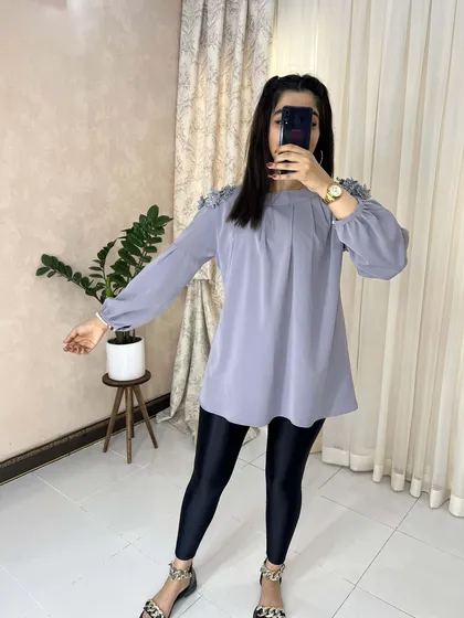 شومیز سرشانه گیپور کد 1107