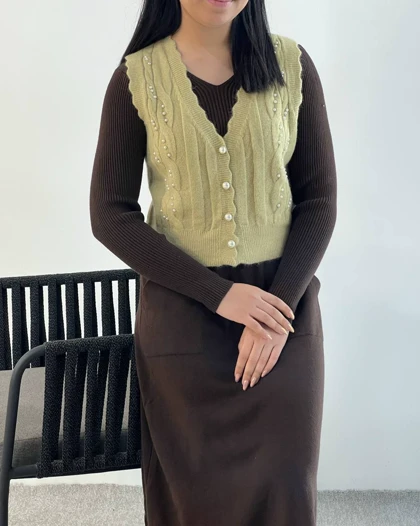 جلیقه بافت مروارید مدل 2 کد 5245