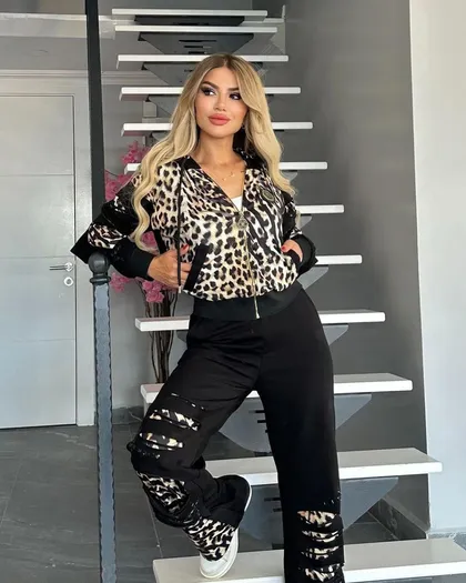 ست پلنگی ترک زاپ‌دار کد 2212