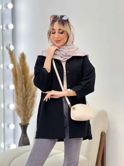 مانتو آستین پیله بغل سه دکمه