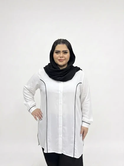 مانتو سایز بزرگ زنانه مدل طرح عصایی (در 6 رنگ متنوع)