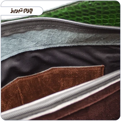 کیف دستی چرم زنانه مدل لادن رنگ یشمی