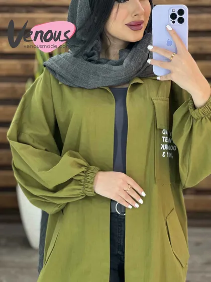 مانتو لینن جیب چاپی