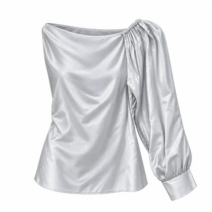 شومیز مجلسی زنانه تک‌آستین مدل دراپه