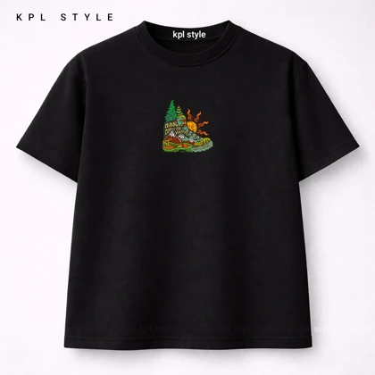 تیشرت باکسی 100٪ پنبه طرح (Outdoor Boot) | کد 1349