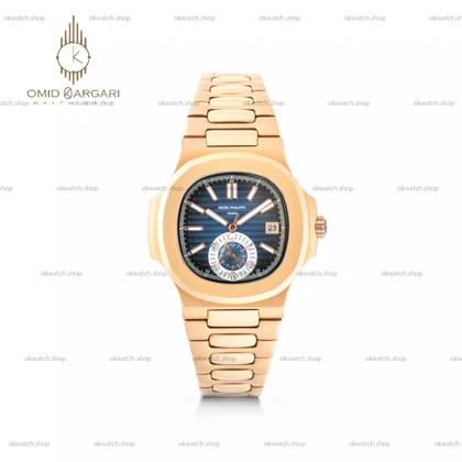 ساعت مچی پتک فیلیپ زیر ثانیه اتوماتیک رزگلد صفحه آبی Patek Philippe