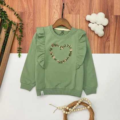 بلوز دورس دخترانه مدل قلب و گل