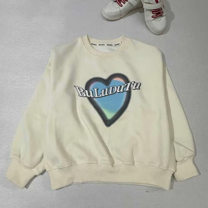 بلوز دورس طرح قلب دخترانه لاینردار اورجینال