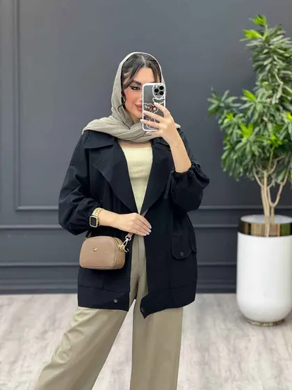 مانتو لینن آستین گت سرشونه ژیله