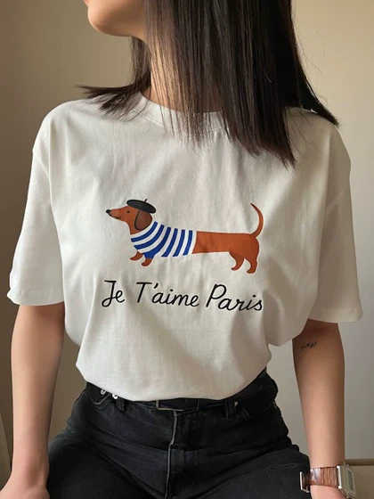 تیشرت dog کد 222 سفید
