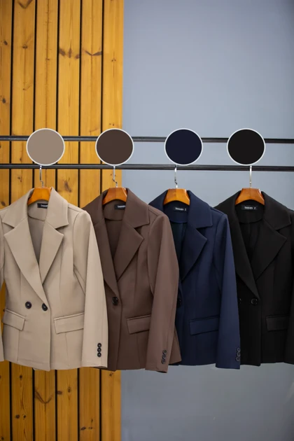 کت زنانه بلدینگ یقه E دو دکمه