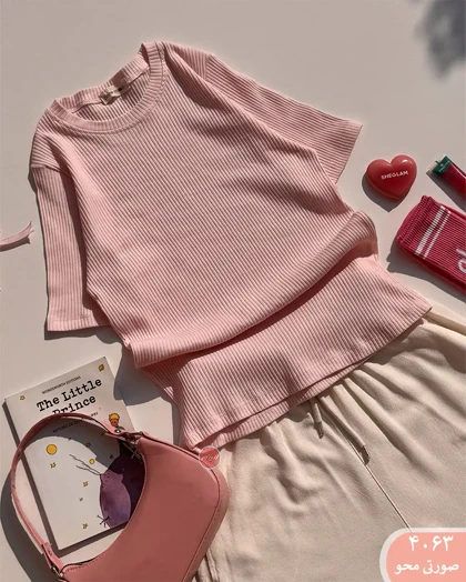 تیشرت کرکره ای یقه گرد 4063