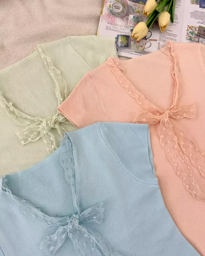 بلوز بافت یقه پاپیون کد 5288