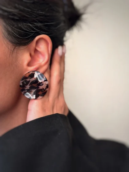 گوشواره دایره رزینی