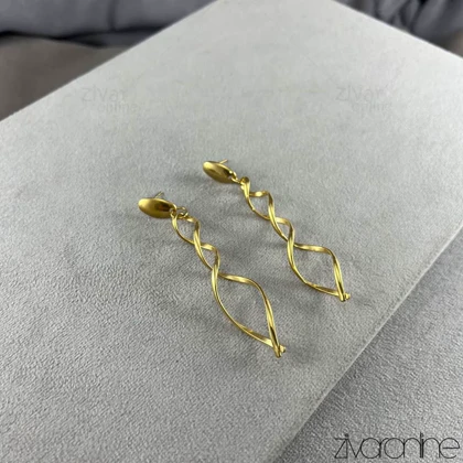 گوشواره زنانه مدل پیچی طلایی 20404