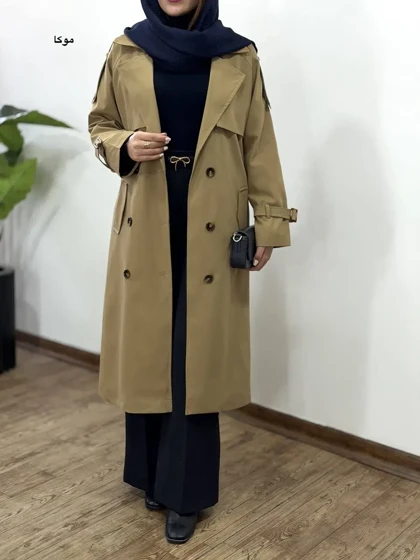 ترنچ کت بلند آستردار نورا