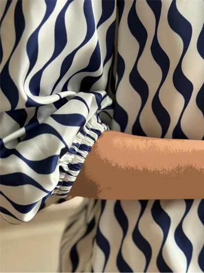 شومیز ساتن سیلک آستین عروسکی