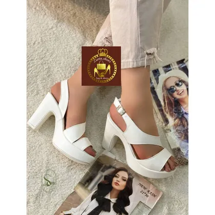 صندل سفید پاشنه‌بلند 9 سانت طبی زنانه کد S 20