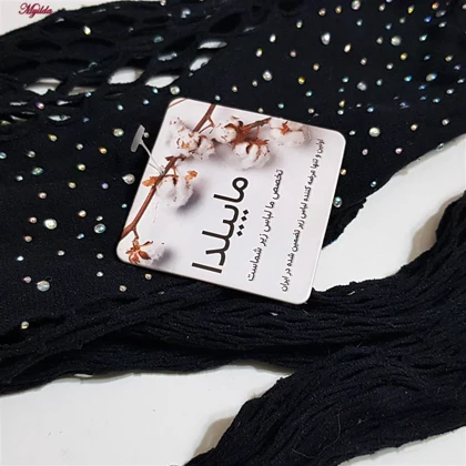 سرهمی فانتزی مشکی مدل نگین‌دار کد 4860-7017