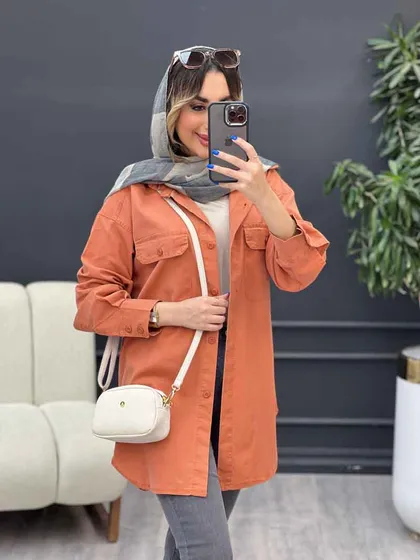 مانتو جین رنگی آستین دو دکمه