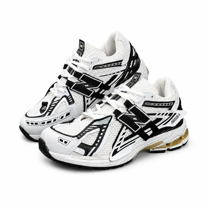 کتانی مردانه نیوبالانس سفید مشکی طلایی New BALANCE 1906