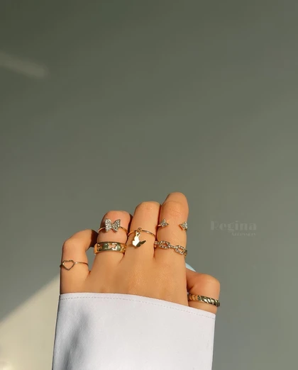 پک انگشتر پروانه نگینی