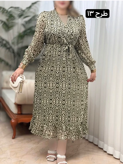 پیراهن حریر پایین چین 3442