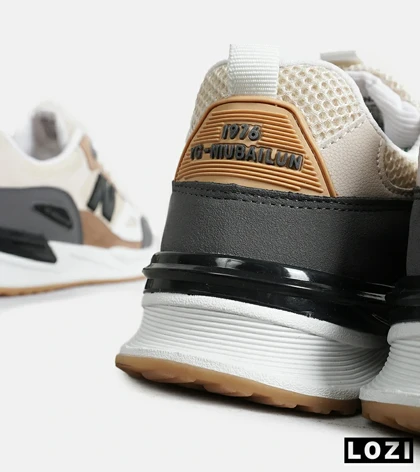 کفش کتانی مردانه کرم قهوه ای طوسی NEW BALANCE yg niubailun